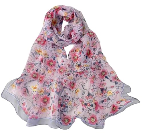 Pokeedioty Scarfs for Women Lightweight Fashion Scarves Elegant Floral Pattern Sheer Scarfs Sunscreen Shawls Wraps - color: P 071