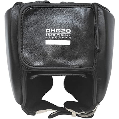 RIVAL Boxing RHG20 Traditional Headgear - Microfiber Inner Lining, Quick and Easy Adjustment, and Dual Density Foam Padding - color: Black/White, size: Large