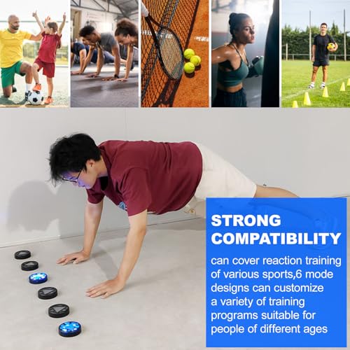 Sports Agility Lights Training Kit,6 Modes - Improves Reaction Time & Agility/Lasts 30 Hours,Reaction Training Light for Tennis/Football/Basketball-Design Different Targeted Training