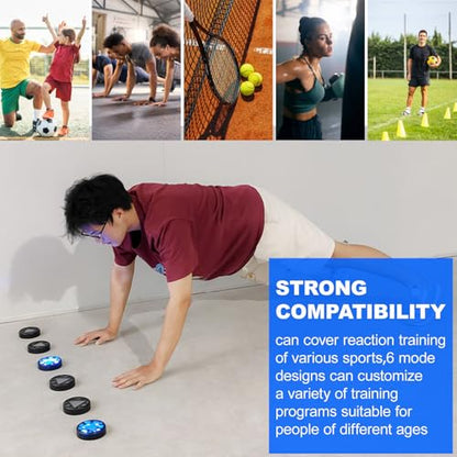 Sports Agility Lights Training Kit,6 Modes - Improves Reaction Time & Agility/Lasts 30 Hours,Reaction Training Light for Tennis/Football/Basketball-Design Different Targeted Training