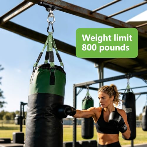 Heavy Duty Punching Bag Hanger with Boxing Bag Straps,180° +360° Rotation, Wall Ceiling Mount Hook for Heavy Boxing Bag, Weight Training, Aerial Yoga - color: Black&Silver