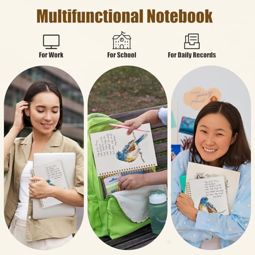 Likjad Inspirational Bird Spiral Notebook Journal 5.5x8.3, Motivational Journals for Writing, Inspirational Gifts for Women, Birds Lover Gift Hardcover Notebooks for Note Taking - color: Birds Lover