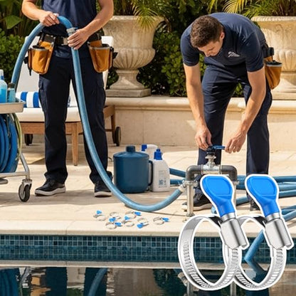 10 Pcs 1-1/2 Inch Pool Backwash Hose Clamp Adjustable Worm Gear Stainless Steel Hose Clamp Metal Pipe Tool for PVC Tubing Plumbing Dust Collection Automotive Mechanical Application