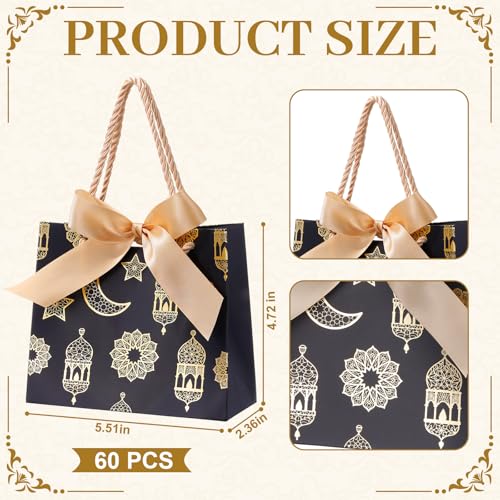 Marspark 60 Pcs Eid Mubarak Decorations for Eid al-Adha, Islamic Party Supplies Set, Muslim Festival Home Decor, Reusable Gift Bags for Family, Table & Indoor Celebration Decoration Kit - style: Eid Lantern