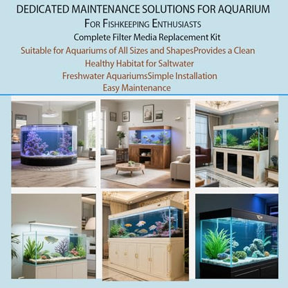 42 Pack Replacement Filter Media Kit for Fluval 306/307, 2 Full Sets | High Porosity Bio Foam, Ceramic Rings, Activated Carbon & Polishing Pads, Clear Tank Water, Reduced Algae & Yellow Buildup