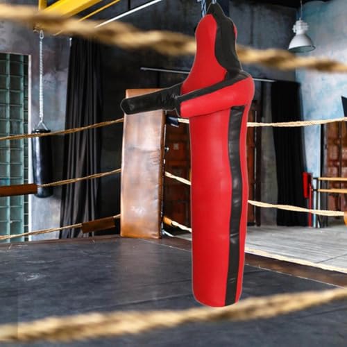 Grappling Dummy Wrestling Dummy Unfilled Jiu Punching Bag Throwing Judo Dummy Bag for Kickboxing Judo Karate - color: Red 150cm