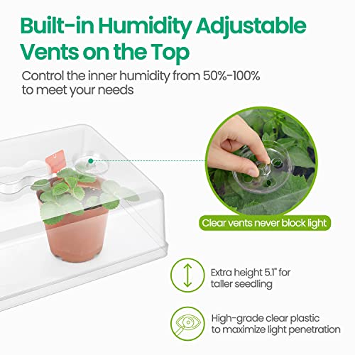 SOLIGT 2 Set 60-Cell Seed Starter Kit with Domes, Cell Trays and Heat Mats | Cloning, Propagation and Germination Station - size: 2 SET