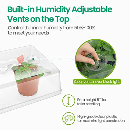 SOLIGT 2 Set 60-Cell Seed Starter Kit with Domes, Cell Trays and Heat Mats | Cloning, Propagation and Germination Station - size: 2 SET