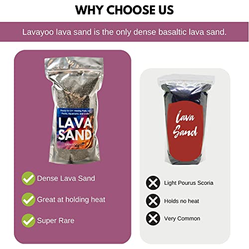 Real Lava Sand - Screened, Washed, Dried and Sanitized - Great for Heating Pads, Cooling Pads, Crafts, and Aquariums (3 lb Bag) - size: 3 Pound