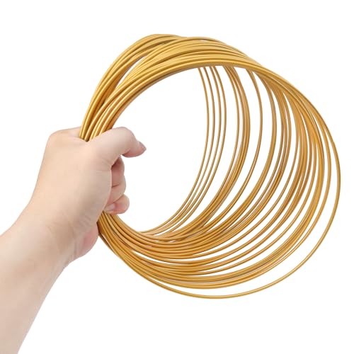 30 Piece 8 Inch Gold Metal Floral Hoop Wreath Macrame Rings Set, Floral Hoop Wreath for Weddings, Home Decor and DIY Crafts, Dream Catcher, and Macrame Wall Hanging Crafts by GENHAKON.