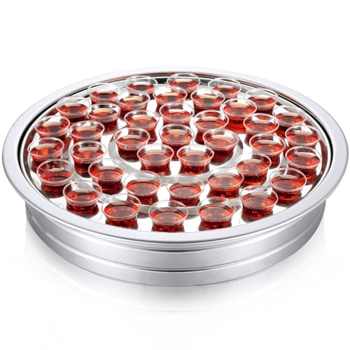 Suzile Communion Tray Set, Stainless Steel Holds 40 Cups, Silver