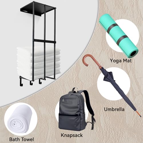 Camping Chairs Storage for Garage - Metal Camping Chair Wall Holder for Garage Organization, Camping Chair Storage Racks with 3 Hooks, Beach Chair Umbrella Wall Storage Rack - size: 17IN