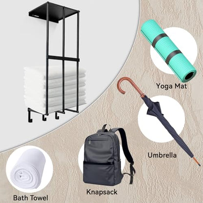 Camping Chairs Storage for Garage - Metal Camping Chair Wall Holder for Garage Organization, Camping Chair Storage Racks with 3 Hooks, Beach Chair Umbrella Wall Storage Rack - size: 17IN