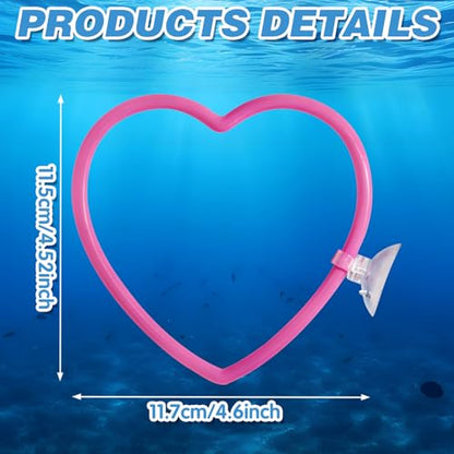 Heart Betta Fish Tank Decor Accessories, Pink Betta Fish Toys Decorations Supplies for Aquariums, Cute Design Not Easily Damaged Pink Aquariums Accessories