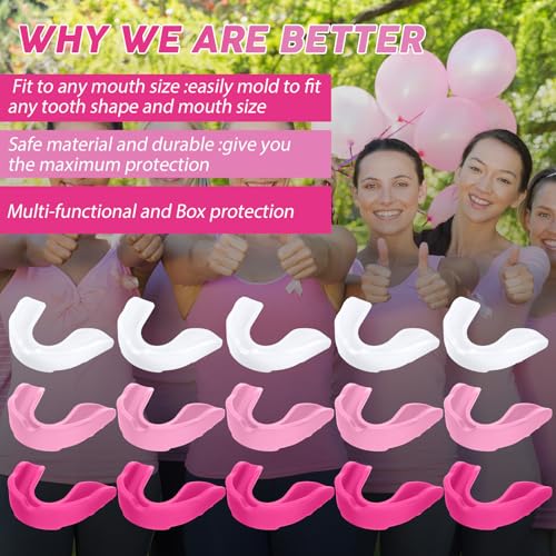 BBTO 40 Pack Kids Youth Mouth Guard for Sports Athletic Boys Girls Mouthguard Football Mouthpiece for Hockey Football Boxing Lacrosse Basketball Wrestling Karate MMA Taekwondo - color: Pink, Clear