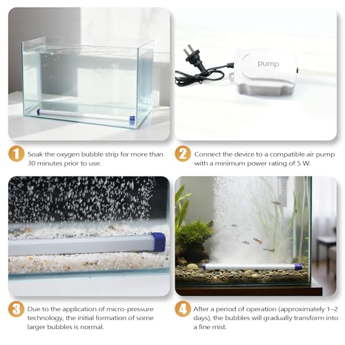 Fish Tank Bubbler Decorations Aquarium Bubble Wall Quiet Oxygen Diffuser Adjustable air Bubble Volume Air Stones Aquariums Kit for Freshwater & Saltwater Bubbler Decorations