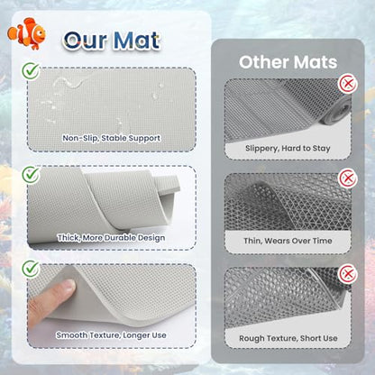 18 x 36 Inch Fish Tank Pad, 6mm Aquarium Leveling Mat, Gray | Water-Resistant Surface, Easy to Cut, Helps Cushion the Tank Base, Suitable for Aquariums and Terrariums - color: Gray, size: 18 x 36in