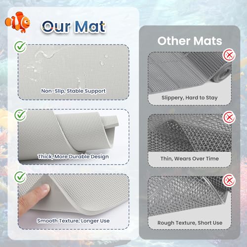 24 x 24 Inch Fish Tank Pad, 6mm Aquarium Leveling Mat, Gray | Water-Resistant Surface, Easy to Cut, Helps Cushion the Tank Base, Suitable for Aquariums and Terrariums - color: Gray, size: 24 x 24in
