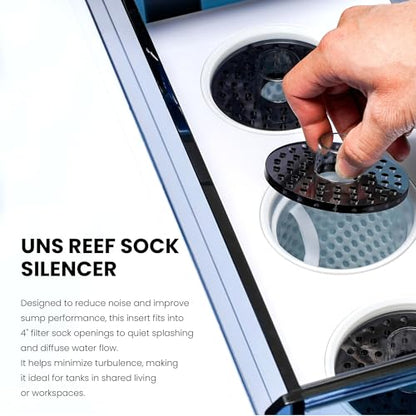 Ultum Nature Systems Filter Sock Silencer - 4” / 10 cm Acrylic Cover for UNS Reef System Sump - Fits 9cm ID, Reduces Splash Noise, Catches Debris, Integrated Handle, Aquarium Filter Accessory - 2 Pack
