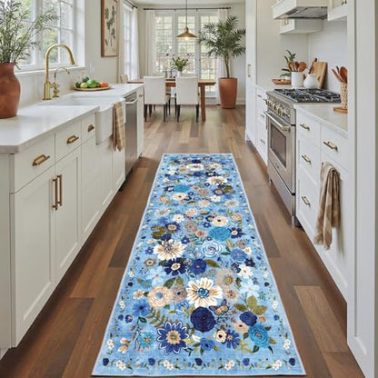 Rug for Hallways Kitchen Runner 2x8 Rug - color: Blue, size: 2' x 8' (Rectangular)