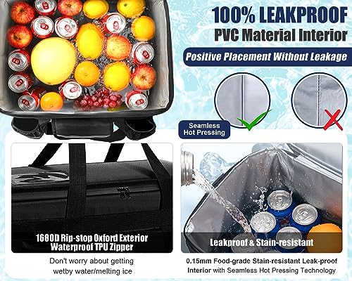 MyLifeUNIT Insulated Cooler Bag for Food & Pizza Delivery Bag Suitable for Car, Bike, Camping, Picnic, Beach, Large Size - size: 80 Cans