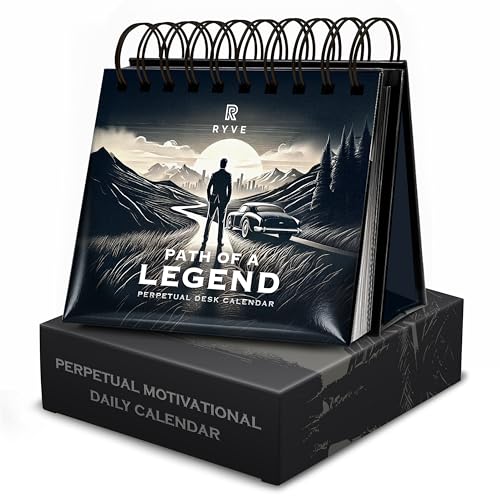 Daily Affirmations for Men, Motivational Desk Flip Calendar, 366 Quotes - color: Path of Legend