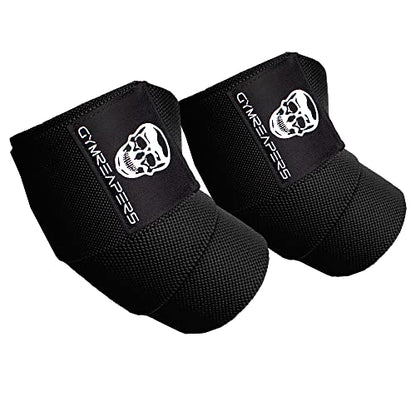 Gymreapers Weightlifting Elbow Wraps (1 Pair) - Flexible 40'' Elbow Compression Strap & Joint Support Brace - for Bench Press, Powerlifting, and Pressing - color: Black