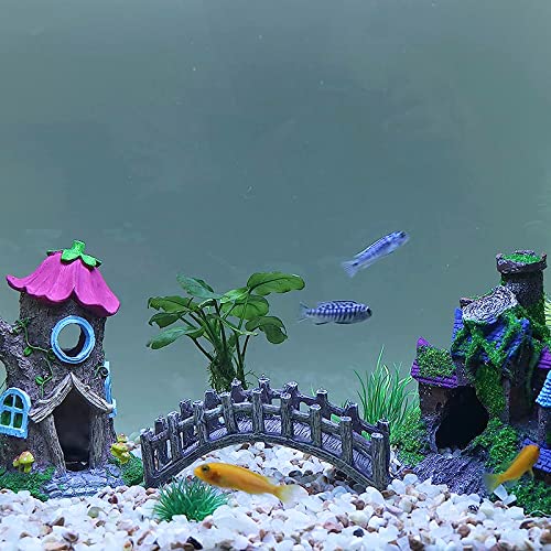 MUAMAX Miniature Fairy Garden Bridge - Resin Craft Cute Artificial Micro Landscape Bridge for Dollhouse Ornament (Flower Bridge)