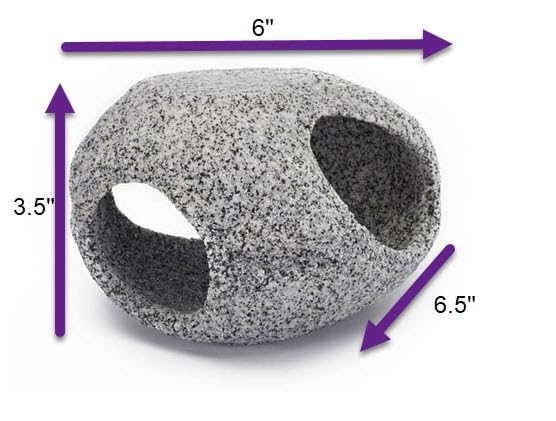 Penn-Plax Deco-Replicas Granite Aquarium Ornament & Hideaway – Realistic Stone Appearance – Safe for Freshwater and Saltwater Tanks – Large Size - size: Large