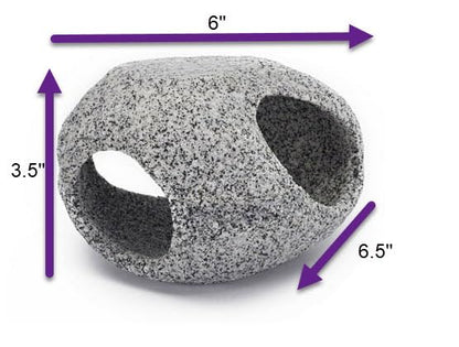 Penn-Plax Deco-Replicas Granite Aquarium Ornament & Hideaway – Realistic Stone Appearance – Safe for Freshwater and Saltwater Tanks – Large Size - size: Large