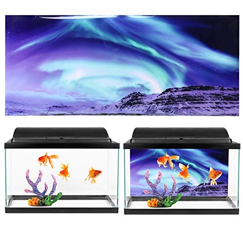 Aquarium Background Sticker, Fish Tank Decorative Sticker, Lifelike Landscape PVC Poster with High Transparency, Non - Adhesive for Freshwater Saltwater (122 * 50cm) - size: 122*50cm