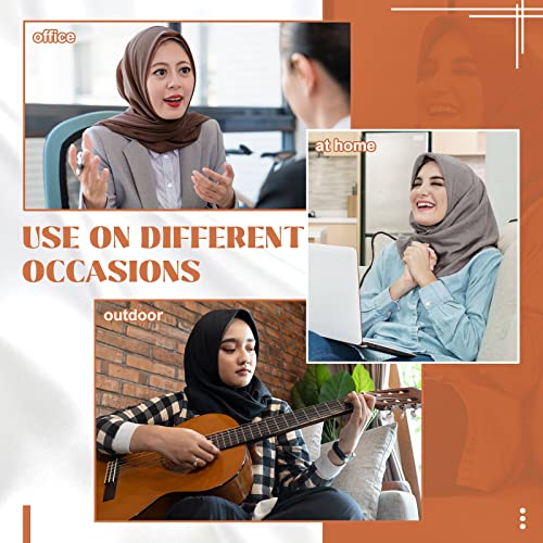 4 Pcs Women Chiffon Scarves 4 Pcs Hijab Caps Long Shawl Soft Wrap Scarves Islamic Muslim Underscarf Turban Caps Sleep Hats - color: Retro Colors