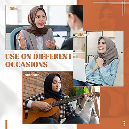 4 Pcs Women Chiffon Scarves 4 Pcs Hijab Caps Long Shawl Soft Wrap Scarves Islamic Muslim Underscarf Turban Caps Sleep Hats - color: Retro Colors