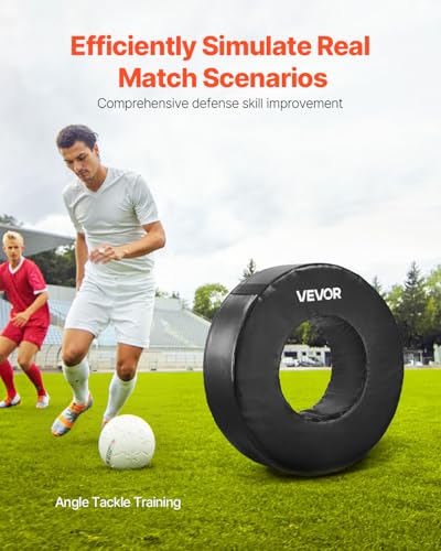 VEVOR PVC Step Over Dummy, High-Density Sponge Blocking Pad Equipment, Heavy Duty Tackle Dummies with Handles, Great for Footwork Drills Sports Training Practice - size: 1PC Tackle Wheel 28*8inch