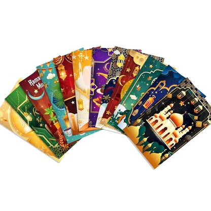 OXYLIPO 24Pcs Ramadan Mini Pocket Notepads - Moon, Mosque, and Star Pattern Lined Memo Notebooks for Eid Mubarak Party Gifts, School Classroom Rewards, Daily Memo Jotting, Islamic Holiday Activities