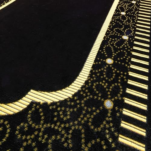 Muslim Prayer Rug, Soft Plush Thin Islamic Prayer Mat, Janamaz, Sajada, Praying Carpet, Islamic Gift, Foldable Portable Turkish Prayer Mat for Men&Women, Lightweight Travel Prayer Rug, 26"x43" - color: Riyadh / Browncacao