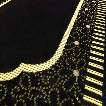 Muslim Prayer Rug, Soft Plush Thin Islamic Prayer Mat, Janamaz, Sajada, Praying Carpet, Islamic Gift, Foldable Portable Turkish Prayer Mat for Men&Women, Lightweight Travel Prayer Rug, 26"x43" - color: Riyadh / Browncacao