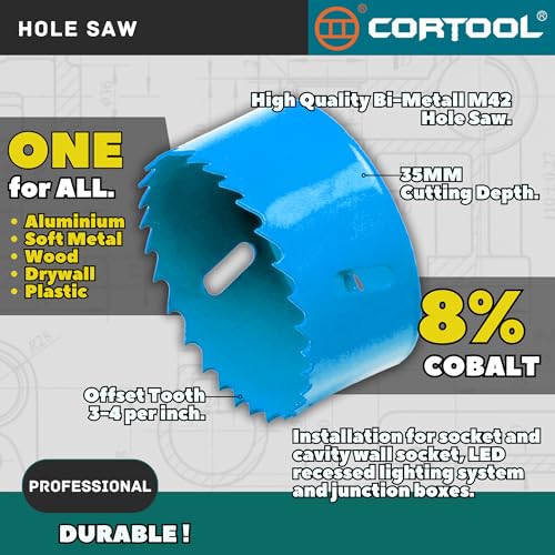 7/8 Inch Hole Saw with Arbor for Metal and Wood Cutting, Bi-Metal Hole Cutter, 7/8" Hole Saw Kit for Drywall, Wood, PVC Boards, Fiberglass and Vent Pipes - style: 7/8"（22mm）