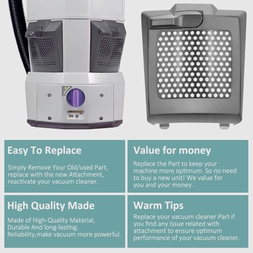 Replacement 833954 841708 Back Pack Vacuum Cleaner Hepa Filter Cover for ProTeam 107303 107310 107363 ProVac Super Coach Pro 10 & Super Coach Pro 6 Models