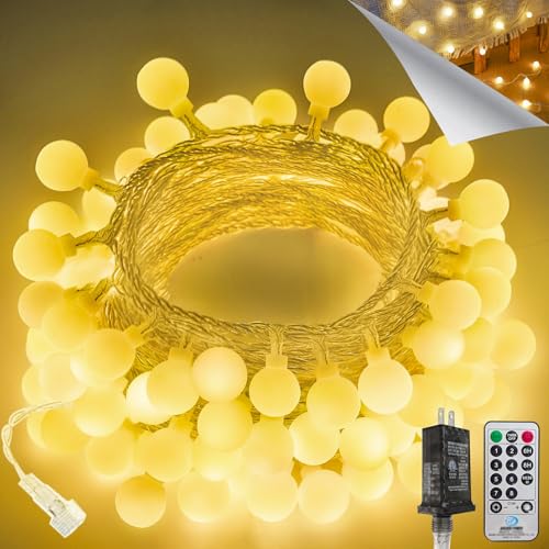 LORRYTE Connectable 43FT 100LED Globe String Lights Indoor, Classroom Light - color: Warm White, size: 1 Pack(100 LED)