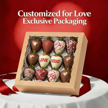 12Pack 9x9x2.5 Inches Kraft Brown Bakery Boxes,Pie Boxes with Clear Window Treat Boxes for Chocolate Strawberries, Pastries, Muffins, Donuts,Cookie,Breakable Heart - color: Brown