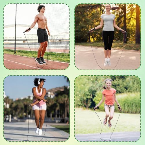 10 Pcs Jump Ropes, Adjustable Jumping Ropes, Black | Plastic Handles, Skipping Rope for Fitness Exercise, Lightweight Speed Rope for Kids Men Women