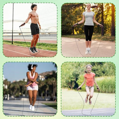 10 Pcs Jump Ropes, Adjustable Jumping Ropes, Black | Plastic Handles, Skipping Rope for Fitness Exercise, Lightweight Speed Rope for Kids Men Women
