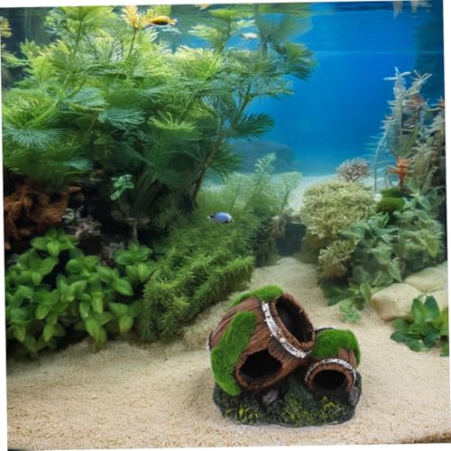 NUOBESTY Broken Barrel Fish Tank Ornament Resin Aquarium Decor Betta Fish Shrimp Hiding House Hideout Cave for Freshwater Aquariums