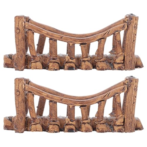 Kisangel 2pcs Mini Aquarium Bridge Decor Ceramic Fish Tank Bridge Ornament for Micro Landscape for Bonsai and Aquarium Accessories
