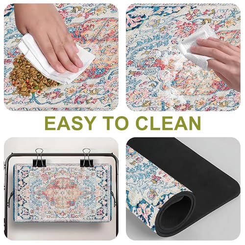 Cat Food Mat Pet Feeding Mats Dog Bowls Mat Cat Water Mat 12x20 Inch Boho4 - color: Bohemia Style 04