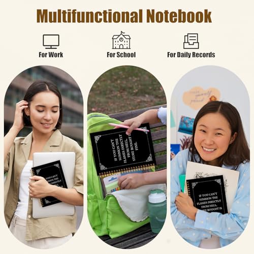 Likjad Funny Gothic Spiral Notebook Journal 5.5x8.3, Funny Gothic Witchy Journals for Writing, If You Can't Summon the Flames Directly Sarcastic Hardcover Notebooks for Note Taking - color: Funny Gothic Witchy