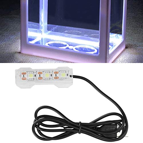 LED Aquarium Light, Light Weight USB Charging Underwater Light, Plastic Waterproof 2.4X0.8Inch for Aquarium Freshwater Office Desk Fish Tank