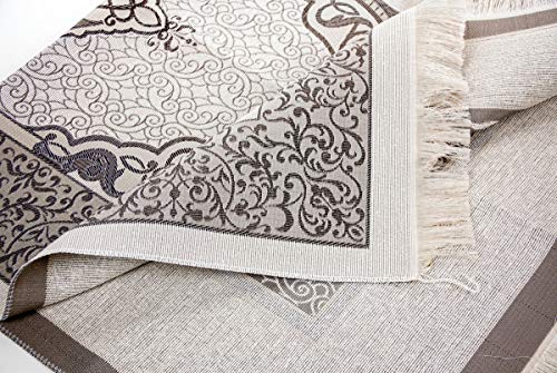 BAYKUL Muslim Prayer Rug-Islamic Turkish Velvet Rugs-Great Ramadan Gifts-Janamaz Prayer Mat for Women Men-Portable Carpet Muslims Mats-Praying Rugs Islam-Sajadah-Gift Praying Beads 99 (L-Brown) - color: L-brown