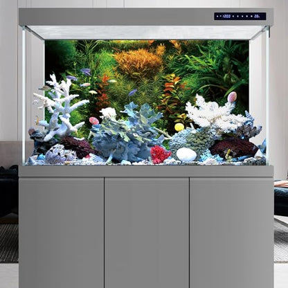 AWERT 36x18 inches Aquarium Background Seagrass Aquarium Background Aquatic Plant River Bed & Lake Fish Tank Background Vinyl Background - size: 36x18in/90x45cm